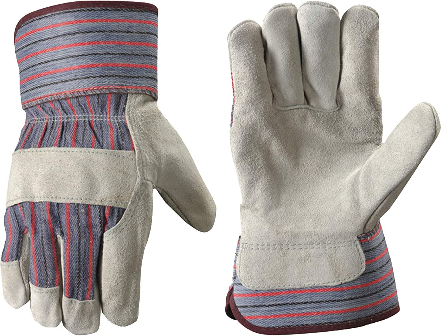 Wells Lamont Men's Leather Palm Work Gloves with Heavy Duty Reinforced Palm, Large (12T)