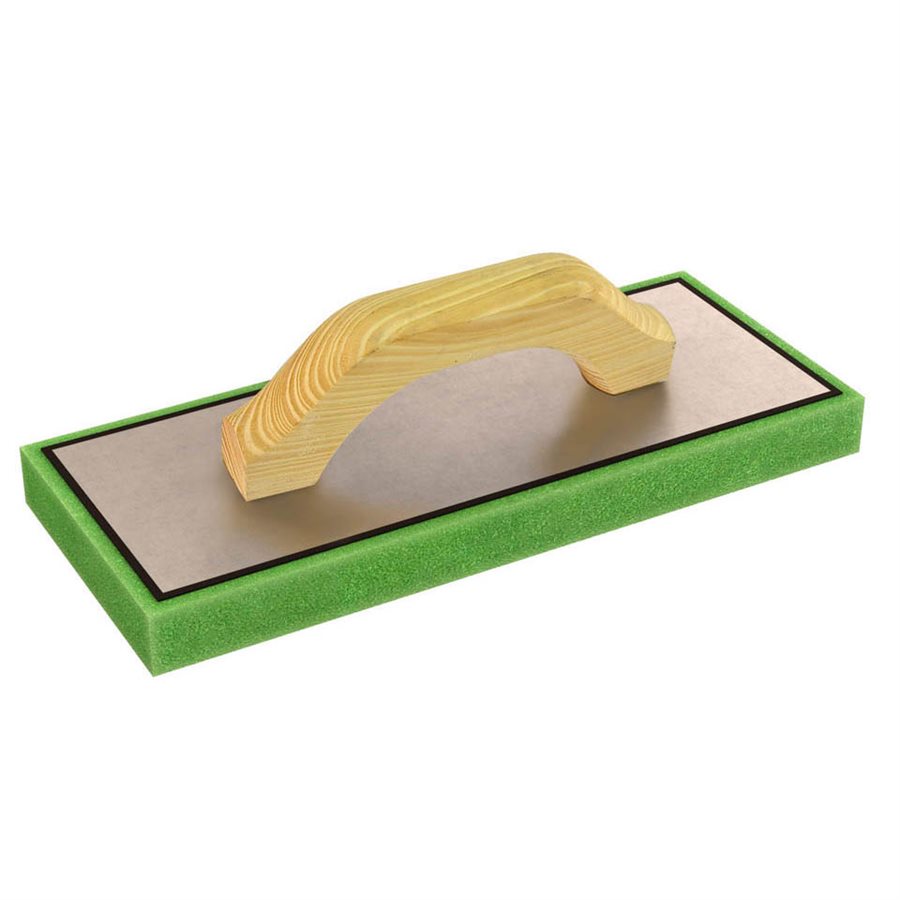 FINE GREEN FOAM FLOAT - 12" X 5" X 3/4" WITH WOOD HANDLE