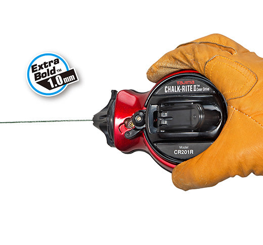 Tajima CR201R-PR 1 mm x 100 ft. Chalk Rite II Extra Bold Chalk Line Dark Red