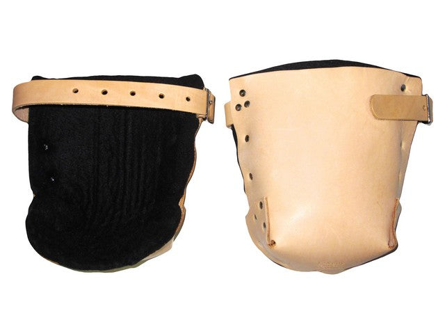 309X-1 Knee Pads, Top Grain Leather w/ Felt Double Pad, 1" Leather Strap