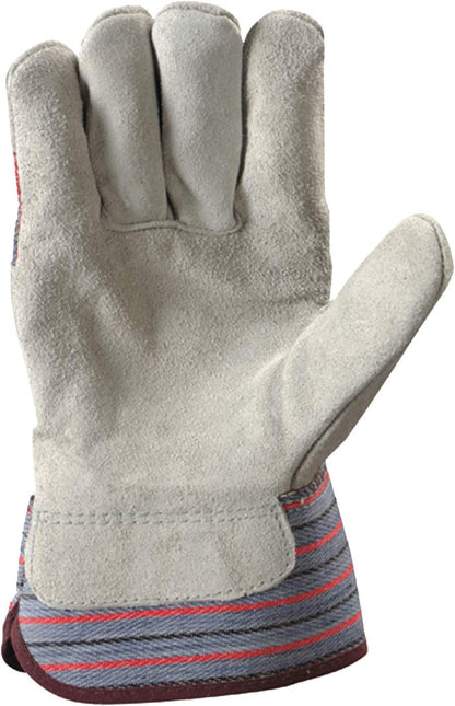 Wells Lamont Men's Leather Palm Work Gloves with Heavy Duty Reinforced Palm, Large (12T)