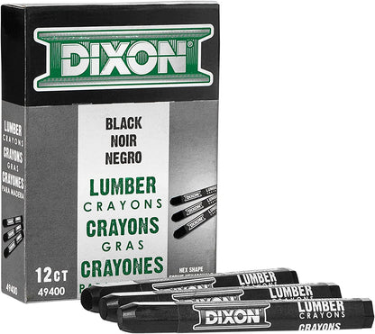 Dixon Industrial Marking Crayons-BLACK