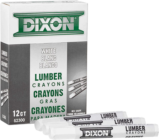 Dixon Industrial Marking Crayons-WHITE
